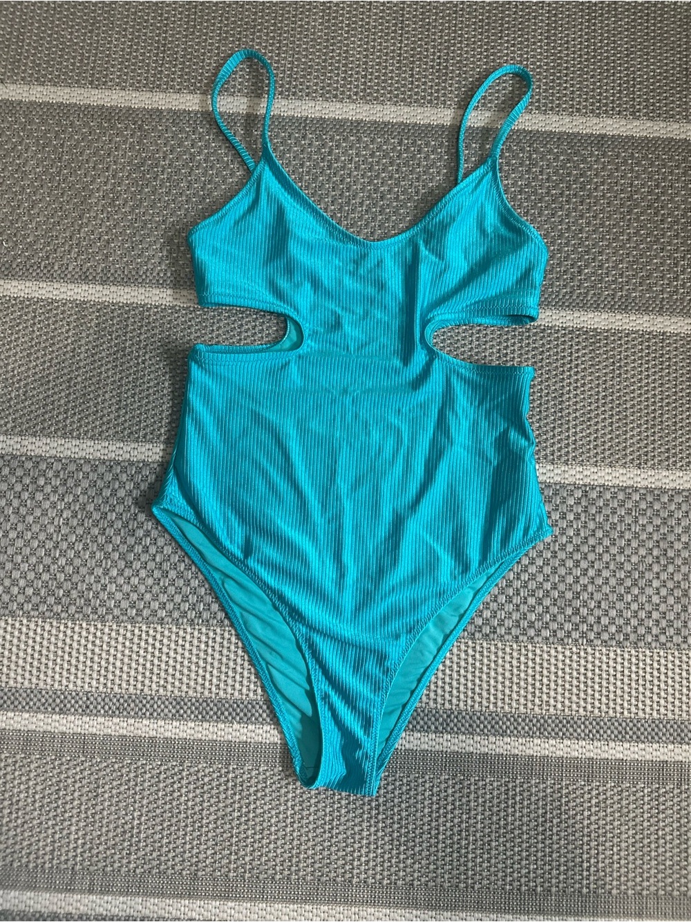 aerie Ribbed One-Piece Swimsuit in Teal ~ size small